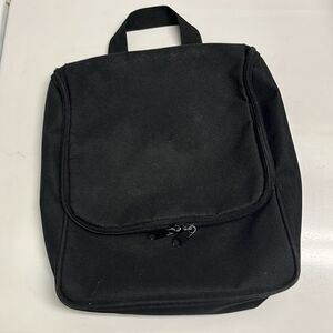 Unbranded Black Travel Toiletries Hanging Bag Hook and Loop Removable Component